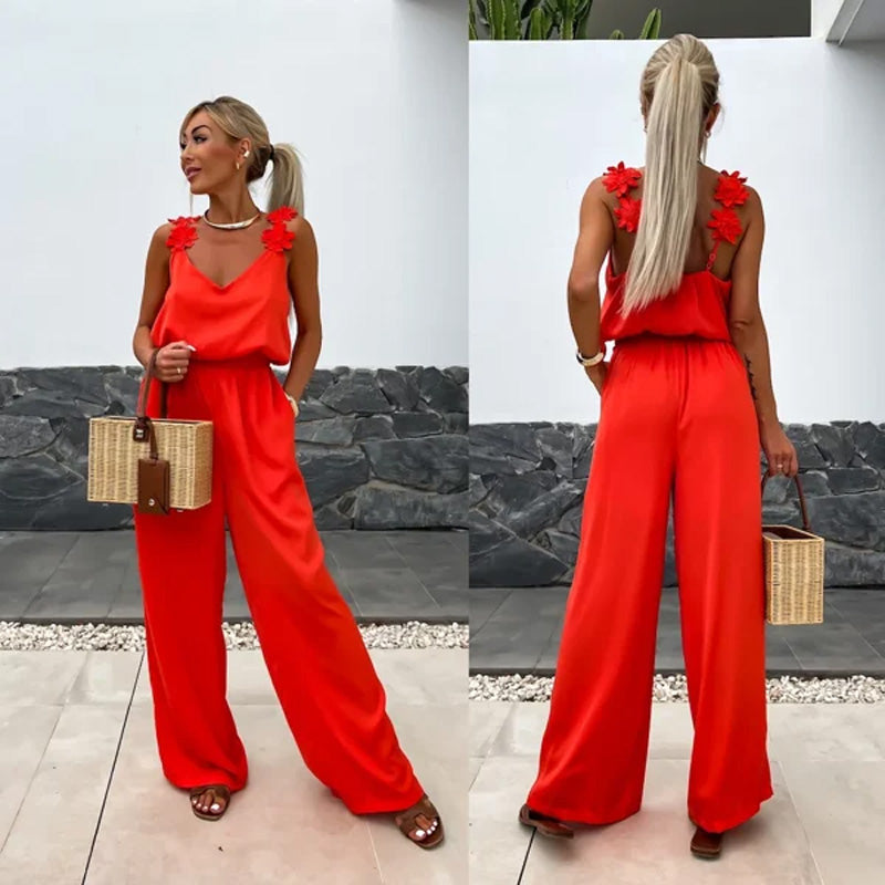 💕Limited Sale 50% OFF💕Women's Sleeveless Wide Leg Jumpsuit