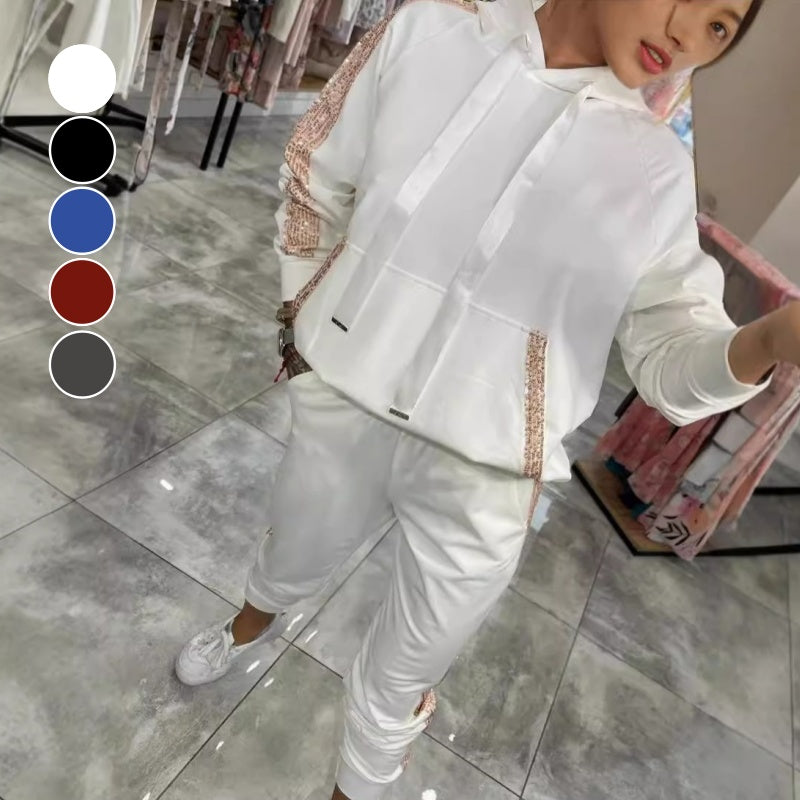 🌷New for autumn✨Women’s Drawstring Hooded Tops & Pants 2-Piece Set