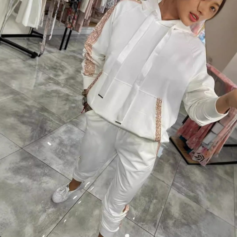 🌷New for autumn✨Women’s Drawstring Hooded Tops & Pants 2-Piece Set