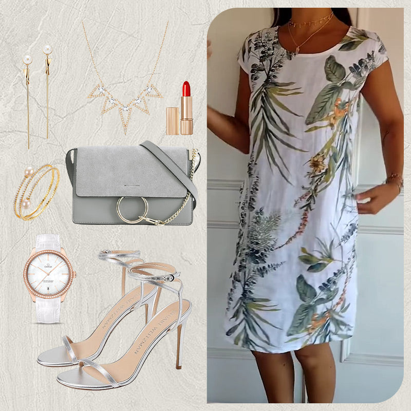 🔥2025 New products🌸 Casual Printed Dress with Pockets