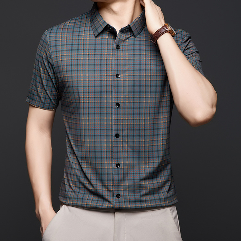 ❄️👔Casual Plaid Short Sleeve Shirt for Men - Stylish & Comfortable