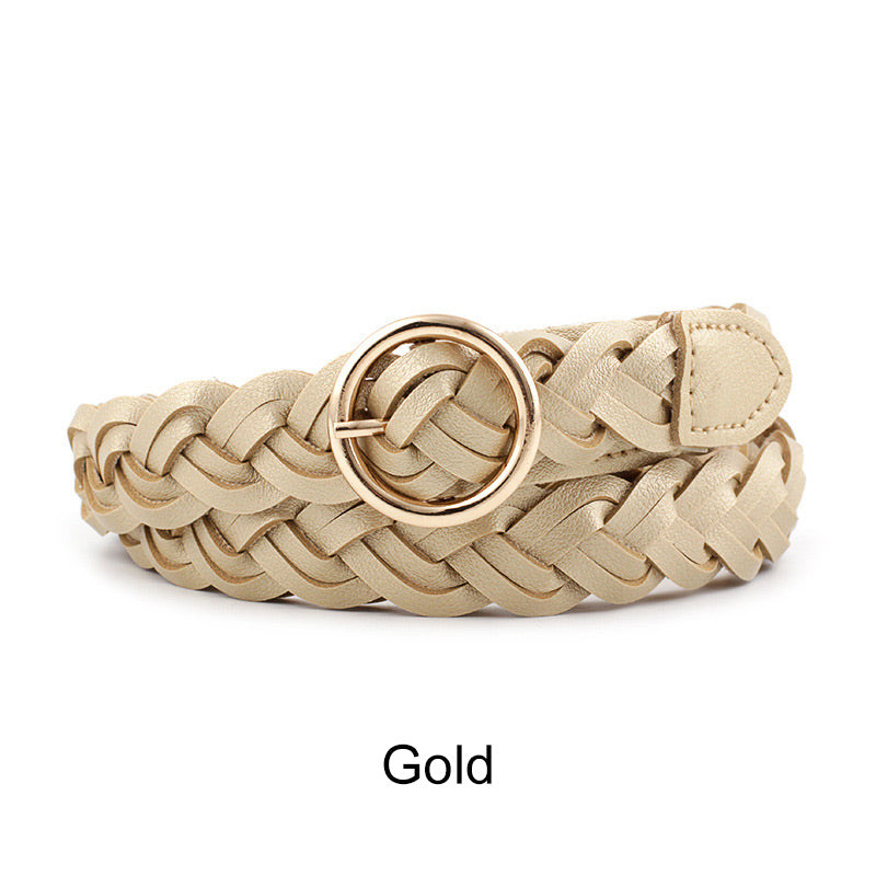 Women's Fashion Braided Leather Belt 23mm