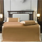 Summer Ice Silk Rattan Mat Bed Sheet 3-piece Set