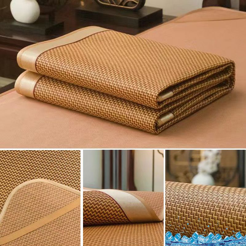 Summer Ice Silk Rattan Mat Bed Sheet 3-piece Set