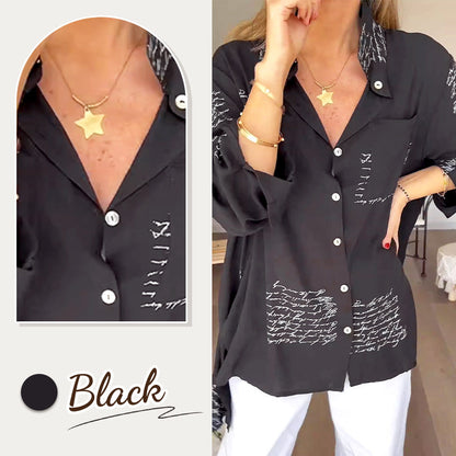 🎁Hot Sale 55%OFF💖Letter Print Fashion Lapel Shirt