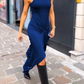Round Neck Sleeveless Tie Solid Color Dress