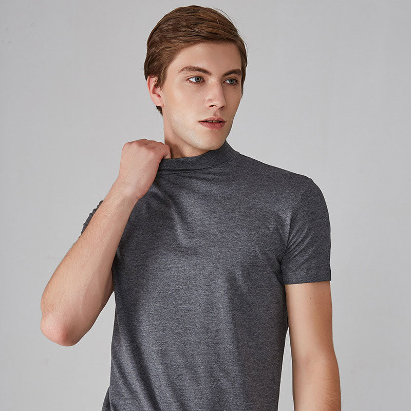 🎁2024 New Year Hot Sale🎁Men 's High Neck Slim Fit T-shirt-BUY 4 GET FREE SHIPPING