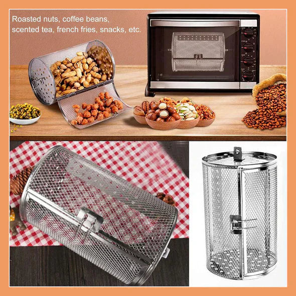 Barbecue essentials！Stainless Steel Rotating Grill