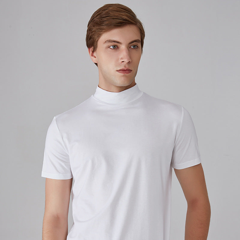 🎁2024 New Year Hot Sale🎁Men 's High Neck Slim Fit T-shirt-BUY 4 GET FREE SHIPPING