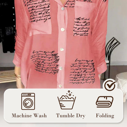 🎁Hot Sale 55%OFF💖Letter Print Fashion Lapel Shirt