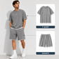 Men's Waffle Knit T-Shirt & Shorts Set 👕🩳 Cosy Texture, Cool Vibe – Your Go-To for Laid-Back Days ✨