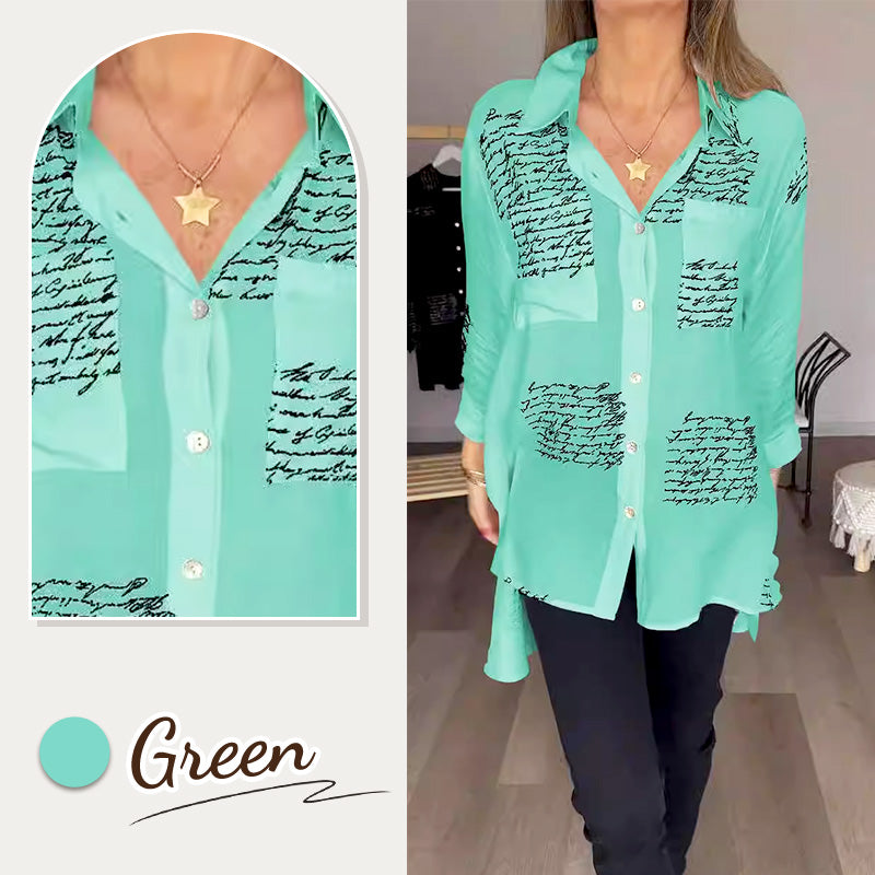 🎁Hot Sale 55%OFF💖Letter Print Fashion Lapel Shirt