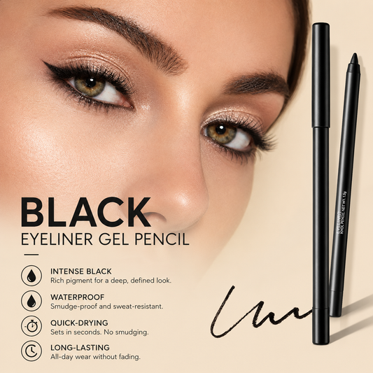 Long-Lasting & Waterproof Black Eyeliner Gel Pencil✨💛