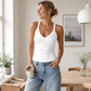 ✨ 50% OFF TODAY! 🧺 Women's Slim-Fit Padded Tank Top ✨ Built-In Support, Flattering Fit & All-Day Comfort