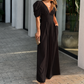 ☁️ Soft Drape Wide Leg Jumpsuit — Lightweight Fabric, Effortless Movement