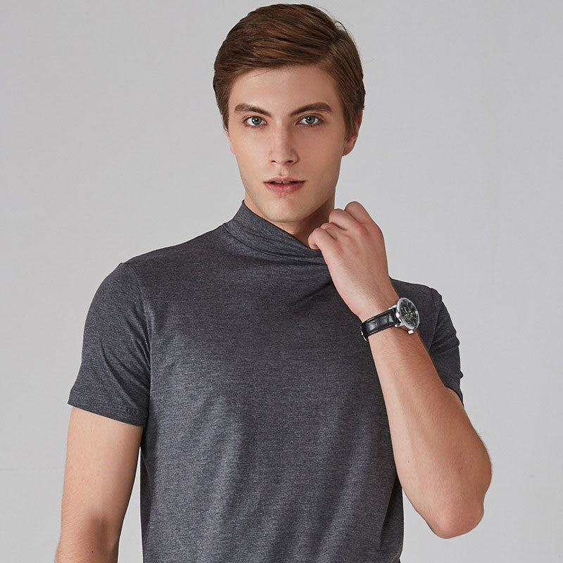 🎁2024 New Year Hot Sale🎁Men 's High Neck Slim Fit T-shirt-BUY 4 GET FREE SHIPPING