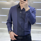 Men’s Business Casual Patchwork Shirt