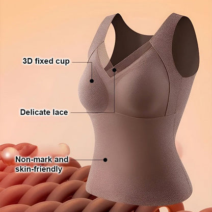 🔥✨[Best Gift for Her] 3D One-Piece Thermal Undershirt with Built-in Bra