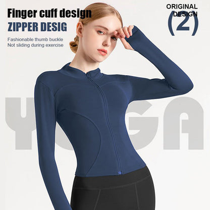 New Stand-Up Neck Covering Yoga Coat for Women