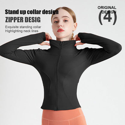 New Stand-Up Neck Covering Yoga Coat for Women