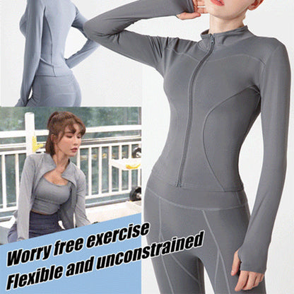 New Stand-Up Neck Covering Yoga Coat for Women