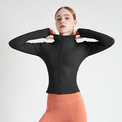 New Stand-Up Neck Covering Yoga Coat for Women