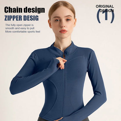 New Stand-Up Neck Covering Yoga Coat for Women