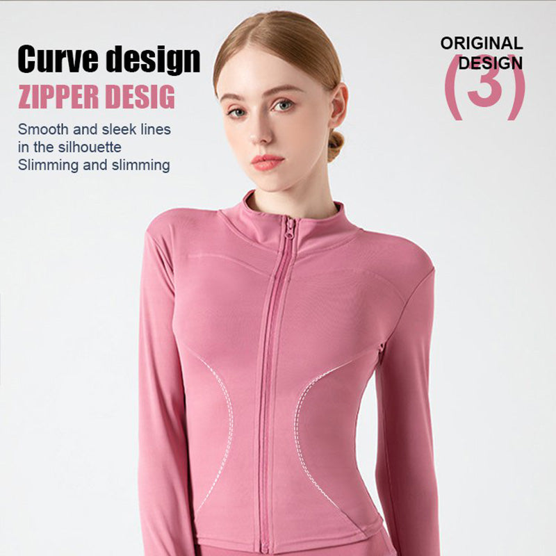 New Stand-Up Neck Covering Yoga Coat for Women