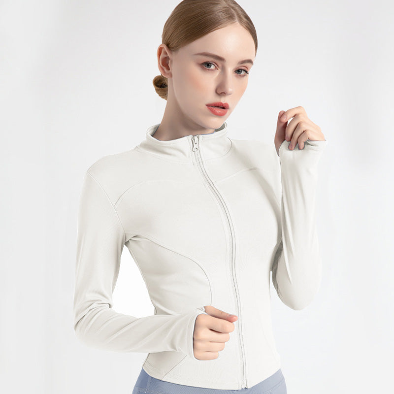 New Stand-Up Neck Covering Yoga Coat for Women