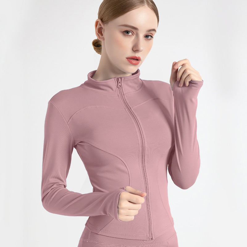 New Stand-Up Neck Covering Yoga Coat for Women