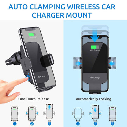 🔥Last Day Promotion 49% OFF🔥 Auto-Clamping 15W Fast Charging Wireless Car Charger