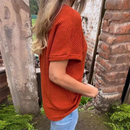 💗 50% discount 🌸 Fashionable short sleeved V-neck women's top