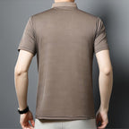 Men’s Casual Ice Silk Lapel T-shirt