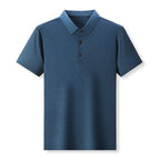 Men’s Casual Ice Silk Lapel T-shirt