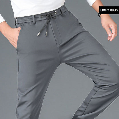 Men’s Stretch Ice Silk Casual Straight-leg Pants