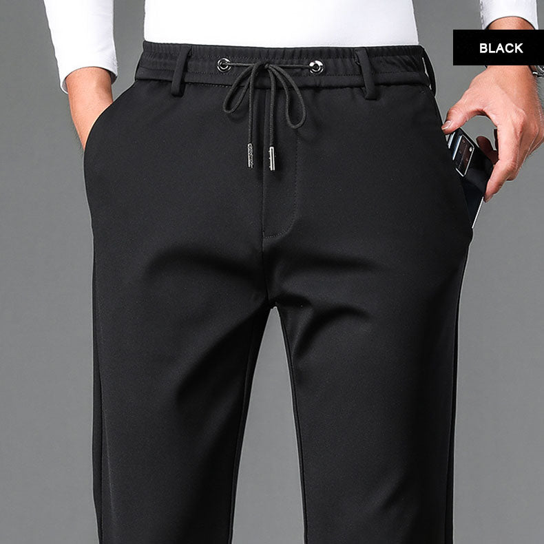 Men’s Stretch Ice Silk Casual Straight-leg Pants