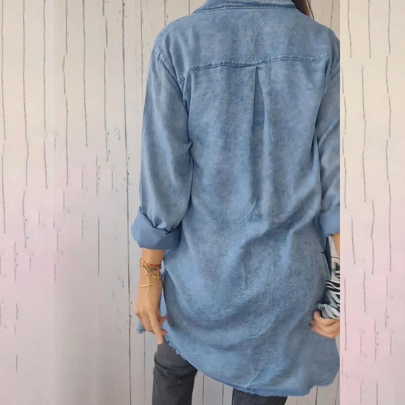 🤠Women’s Faux Denim Comfortable Lapel Coat Shirt 🩵