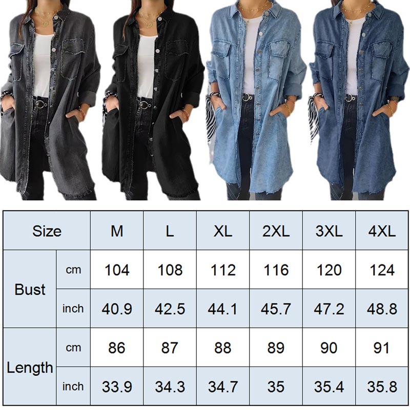 🤠Women’s Faux Denim Comfortable Lapel Coat Shirt 🩵