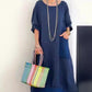 Cotton and Linen Patchwork Long Dress