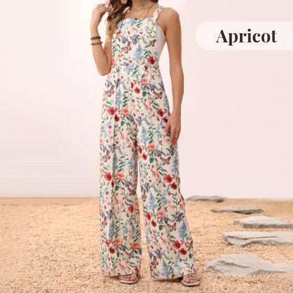 Casual Floral Loose Wide Leg Jumpsuits