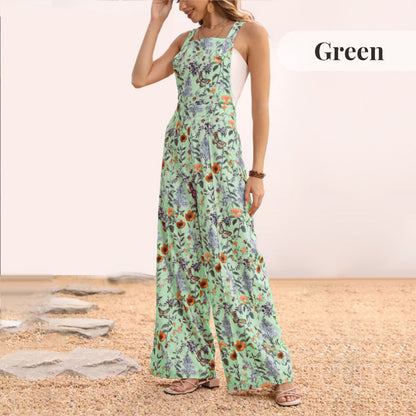 Casual Floral Loose Wide Leg Jumpsuits