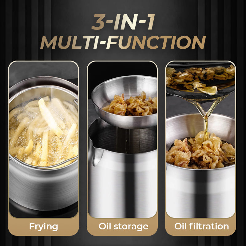 Multi-Function Large Capacity Stainless Steel Oil Filter Container-