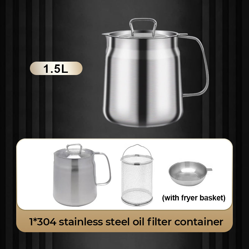 Multi-Function Large Capacity Stainless Steel Oil Filter Container-