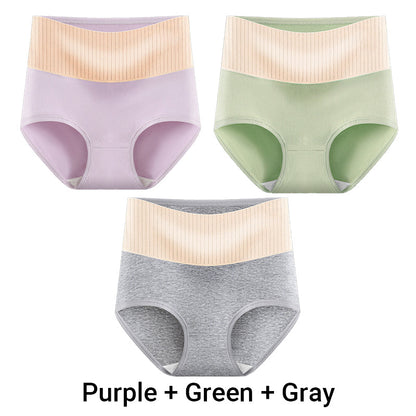 3pcs Women's High Waisted Breathable Antibacterial Soft Underwear