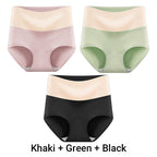 3pcs Women's High Waisted Breathable Antibacterial Soft Underwear