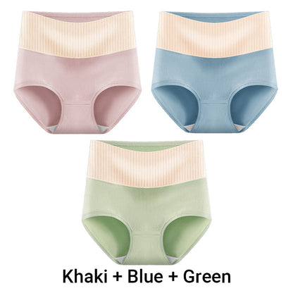 3pcs Women's High Waisted Breathable Antibacterial Soft Underwear