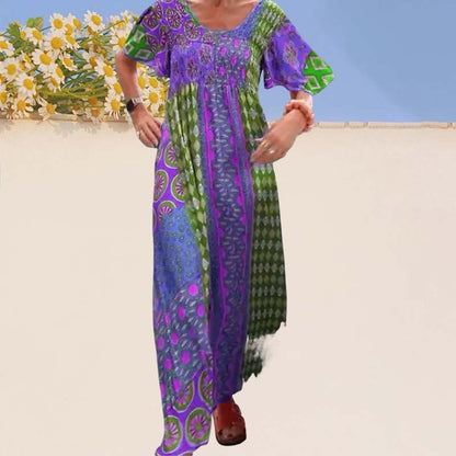 ✨NEW SALE✨Women’s Bohemian Patchwork Colorful Maxi Dress