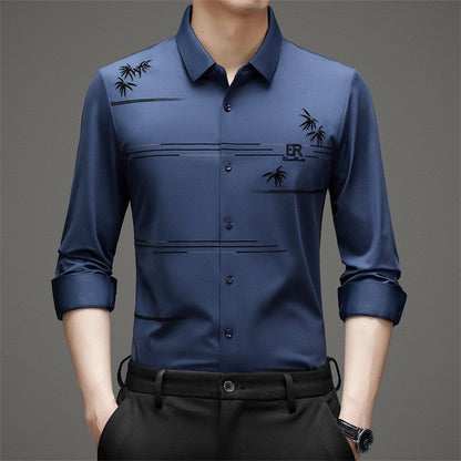 Men's Casual Trendy Printed Long Sleeve Shirt