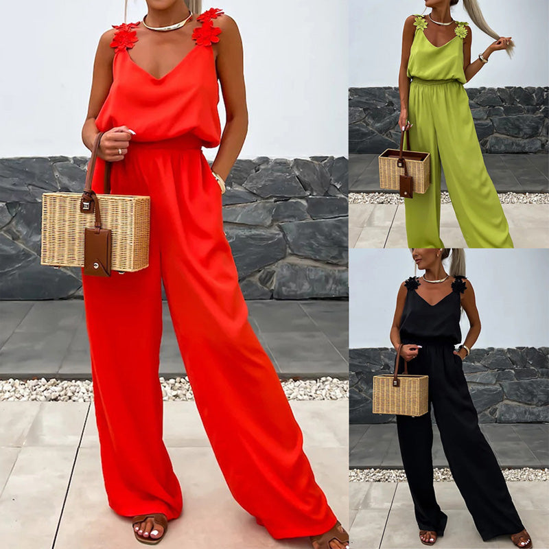 💕Limited Sale 50% OFF💕Women's Sleeveless Wide Leg Jumpsuit
