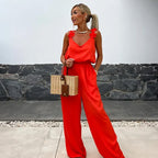 💕Limited Sale 50% OFF💕Women's Sleeveless Wide Leg Jumpsuit